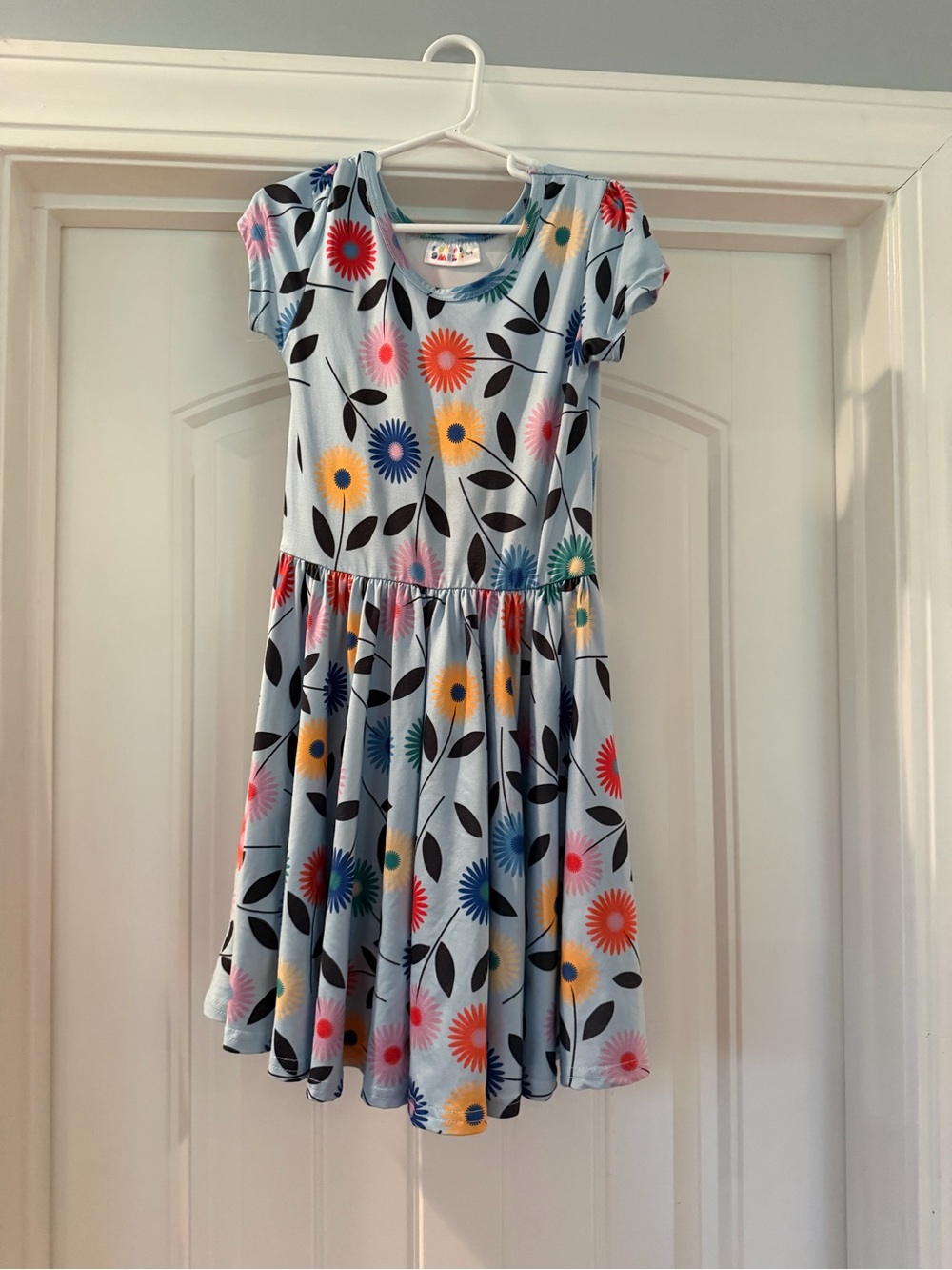 Dot Dot Smile Light Blue Floral Twirl Dress